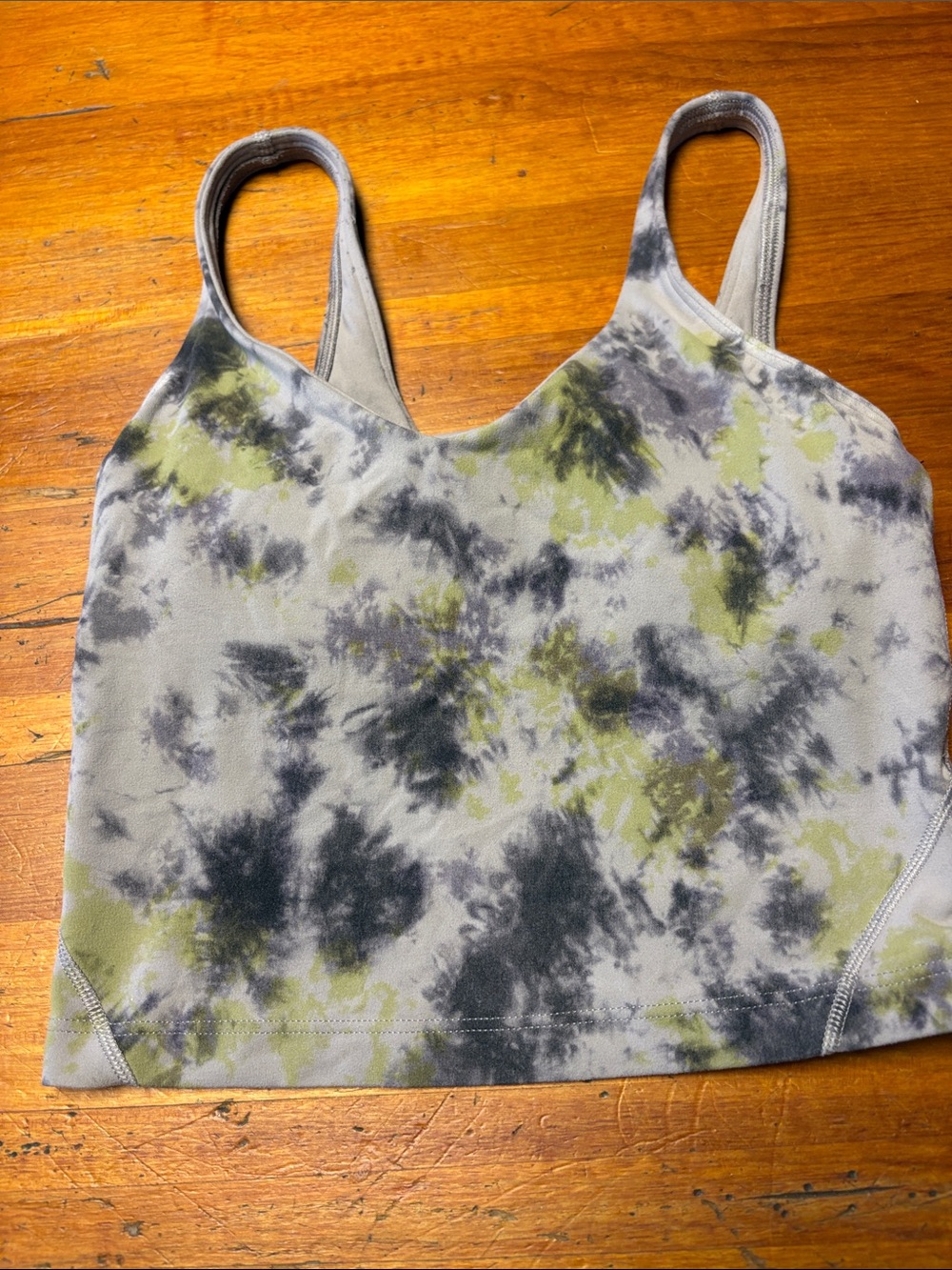 lululemon athletica Tie-Dye Sports Bra in Gray & Olive size 2